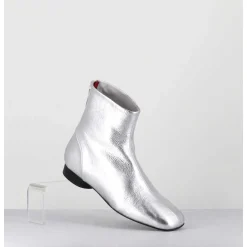Boots Plates 60S En Cuir Argent - Pam26 Met Argento