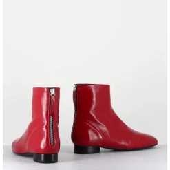 Boots Plates 60S En Cuir Souple Rouge - Pam26 Glaze Passion