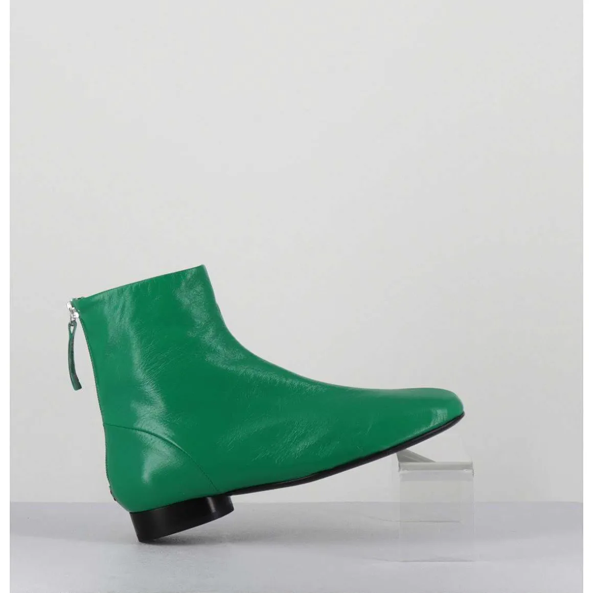 Boots Plates 60S En Cuir Souple Vert - Pam26 Glase Mela