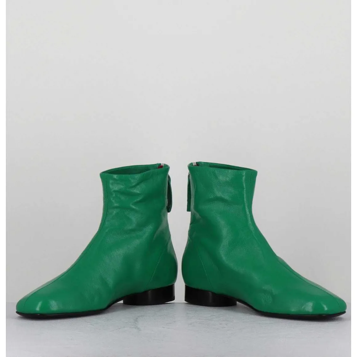 Boots Plates 60S En Cuir Souple Vert - Pam26 Glase Mela