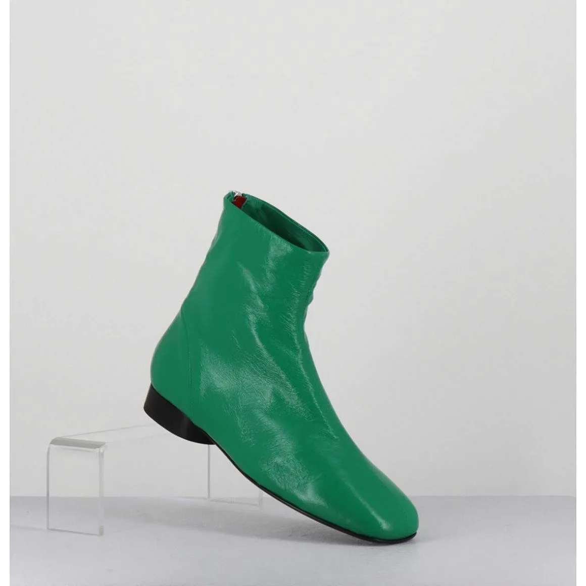 Boots Plates 60S En Cuir Souple Vert - Pam26 Glase Mela