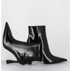 Boots Pointues Talon Haut Cuir Glace Noir - M6594 Splendid Nero
