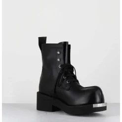 Boots Rangers A Lacets En Cuir Noir - S66Wu115 T8013