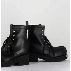 Boots Rangers A Lacets En Cuir Noir - S66Wu115 T8013