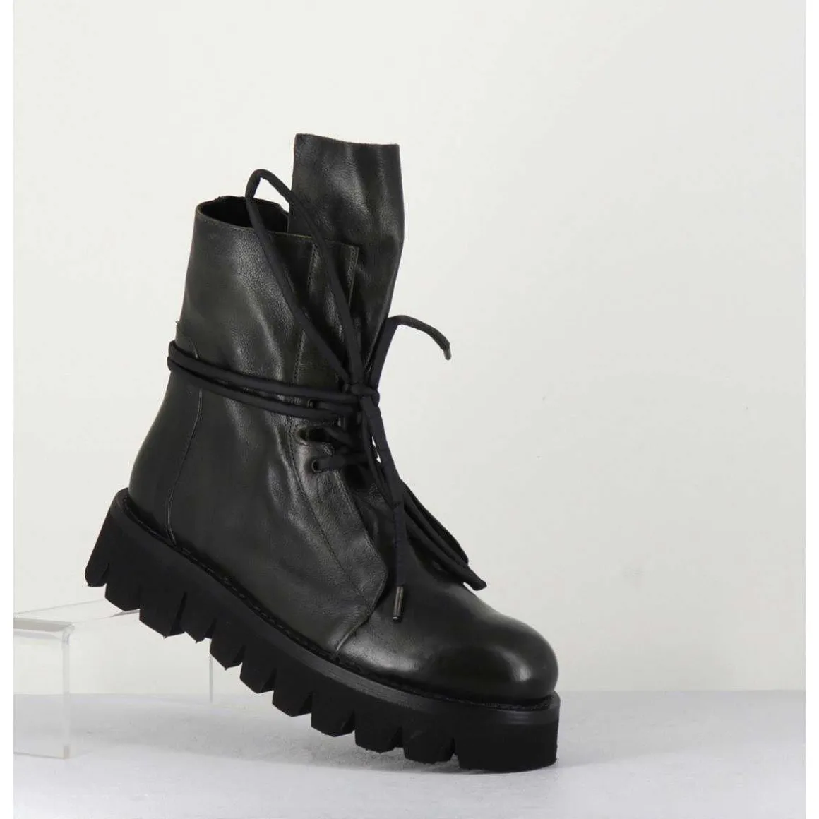 Boots Rangers En Cuir Vert - Smile08 Bottle