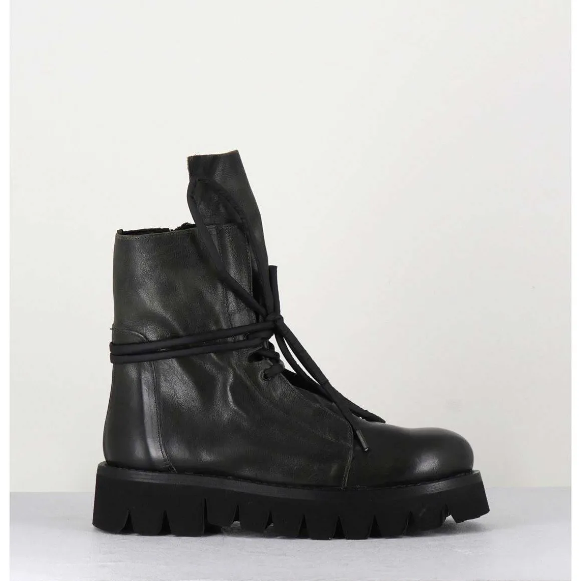 Boots Rangers En Cuir Vert - Smile08 Bottle