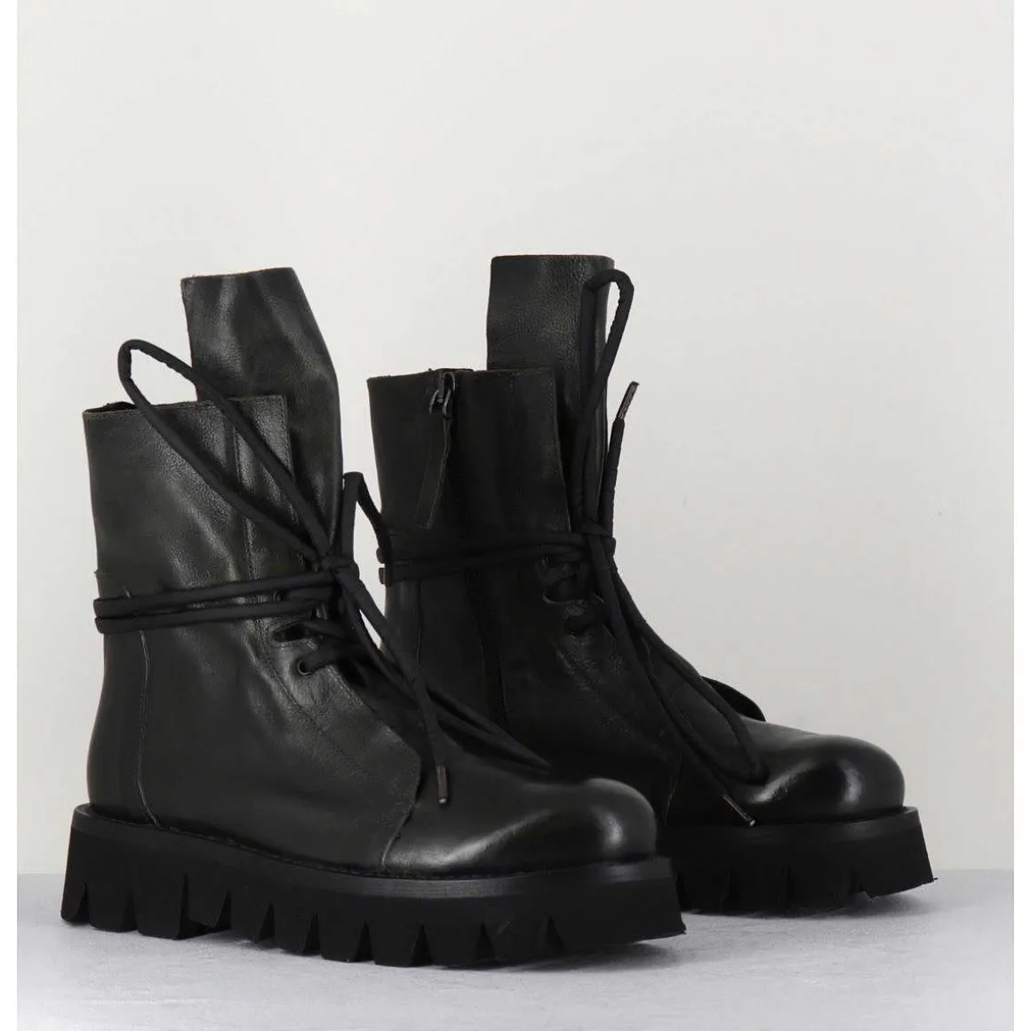 Boots Rangers En Cuir Vert - Smile08 Bottle
