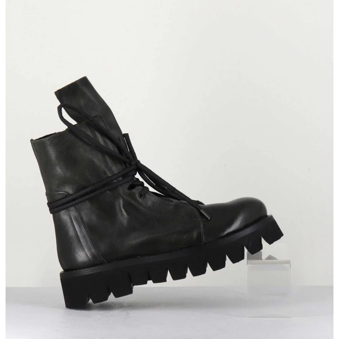 Boots Rangers En Cuir Vert - Smile08 Bottle
