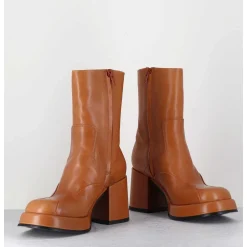 Boots 70S En Cuir Beige - Archi Cuoio