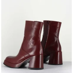 Boots 70S En Cuir Bordeaux - Archi Bordeau