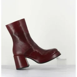 Boots 70S En Cuir Bordeaux - Archi Bordeau