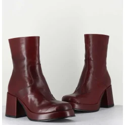 Boots 70S En Cuir Bordeaux - Archi Bordeau