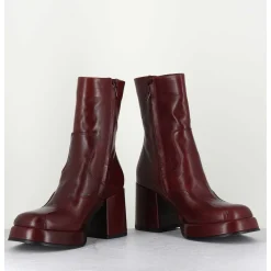 Boots 70S En Cuir Bordeaux - Archi Bordeau