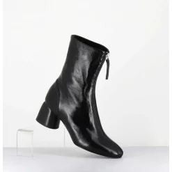 Boots 60S En Cuir Brillant Noir - Caren07 Glaze Nero