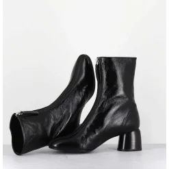 Boots 60S En Cuir Brillant Noir - Caren07 Glaze Nero