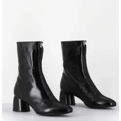Boots 60S En Cuir Brillant Noir - Caren07 Glaze Nero