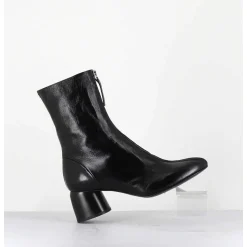 Boots 60S En Cuir Brillant Noir - Caren07 Glaze Nero