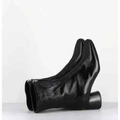 Boots 60S En Cuir Brillant Noir - Caren07 Glaze Nero