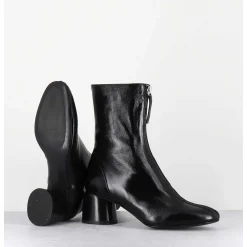 Boots 60S En Cuir Brillant Noir - Caren07 Glaze Nero