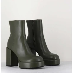 Boots 70S En Cuir Khaki - Aiko Nappa Oberoy