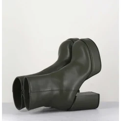 Boots 70S En Cuir Khaki - Aiko Nappa Oberoy
