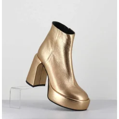 Boots 70S En Cuir Metallise Dore - E3303 Bitter Gold