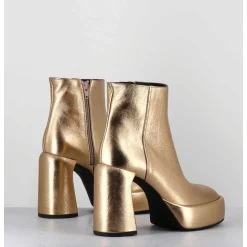 Boots 70S En Cuir Metallise Dore - E3303 Bitter Gold