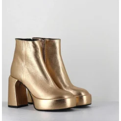 Boots 70S En Cuir Metallise Dore - E3303 Bitter Gold