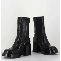 Boots 70S En Cuir Noir - Archi Nero