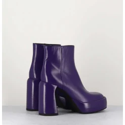 Boots 70S En Cuir Prune - E3303 Purple