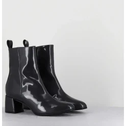 Boots 60S En Cuir Vernis Gris Anthracite - Samui2 Galassia Grigio