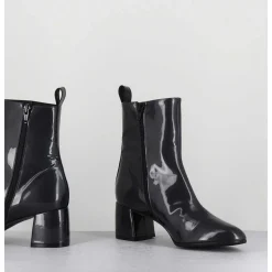 Boots 60S En Cuir Vernis Gris Anthracite - Samui2 Galassia Grigio