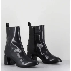 Boots 60S En Cuir Vernis Gris Anthracite - Samui2 Galassia Grigio