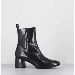 Boots 60S En Cuir Vernis Gris Anthracite - Samui2 Galassia Grigio