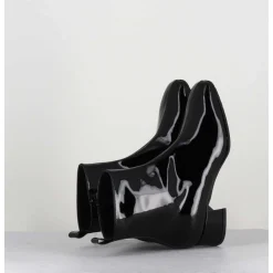 Boots 60S En Cuir Vernis Noir - Jane Vernice Nero