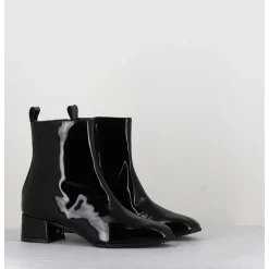Boots 60S En Cuir Vernis Noir - Jane Vernice Nero