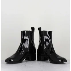 Boots 60S En Cuir Vernis Noir - Jane Vernice Nero