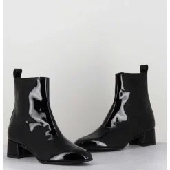 Boots 60S En Cuir Vernis Noir - Jane Vernice Nero