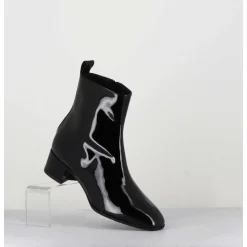 Boots 60S En Cuir Vernis Noir - Jane Vernice Nero
