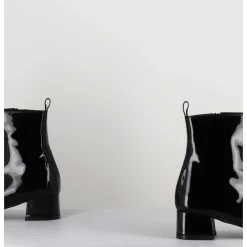 Boots 60S En Cuir Vernis Noir - Jane Vernice Nero