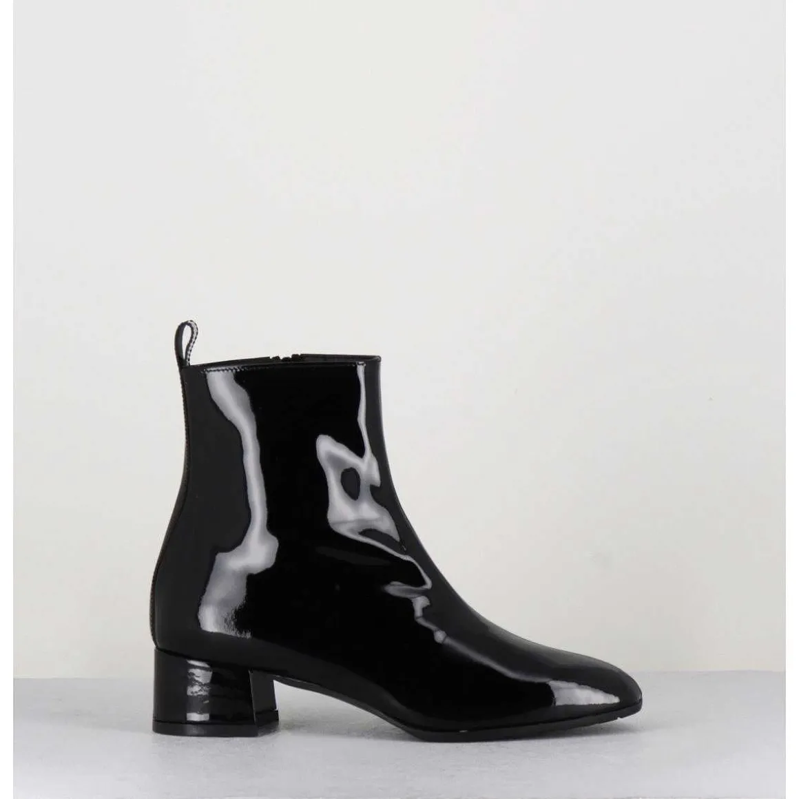 Boots 60S En Cuir Vernis Noir - Jane Vernice Nero
