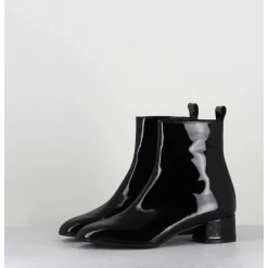 Boots 60S En Cuir Vernis Noir - Jane Vernice Nero