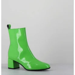 Boots 60S En Cuir Vernis Vert - Samui4 Vernice Verde