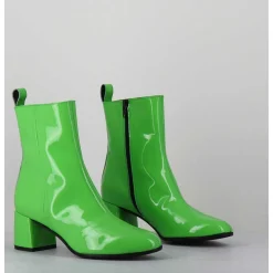 Boots 60S En Cuir Vernis Vert - Samui4 Vernice Verde