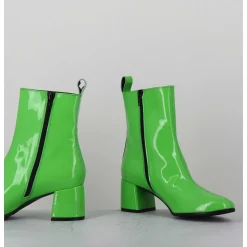 Boots 60S En Cuir Vernis Vert - Samui4 Vernice Verde