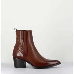 Boots Santiag Cuir Marron - Eva 82000 Bruciato