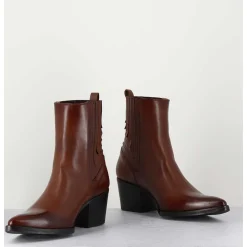 Boots Santiag Cuir Marron - Eva 82000 Bruciato