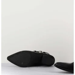 Boots Santiag Cuir Noir & Boucles - 3845 Super Black