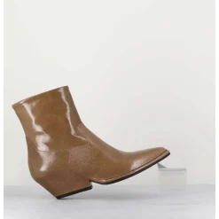 Boots Santiag En Cuir Naplak Beige - 10807 Vetro Olmo