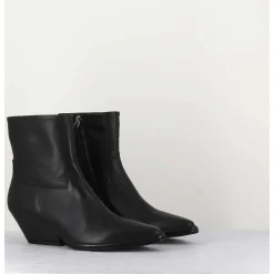 Boots Santiag En Cuir Noir - 10807 Vetro Nero
